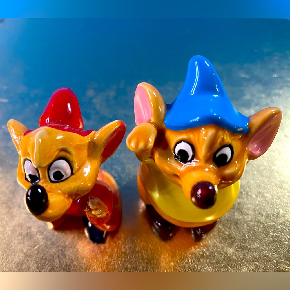 Walt Disney Vintage Classic Cinderella Mice Jaq & Gus Porcelain Figurines Japan - Picture 8 of 12